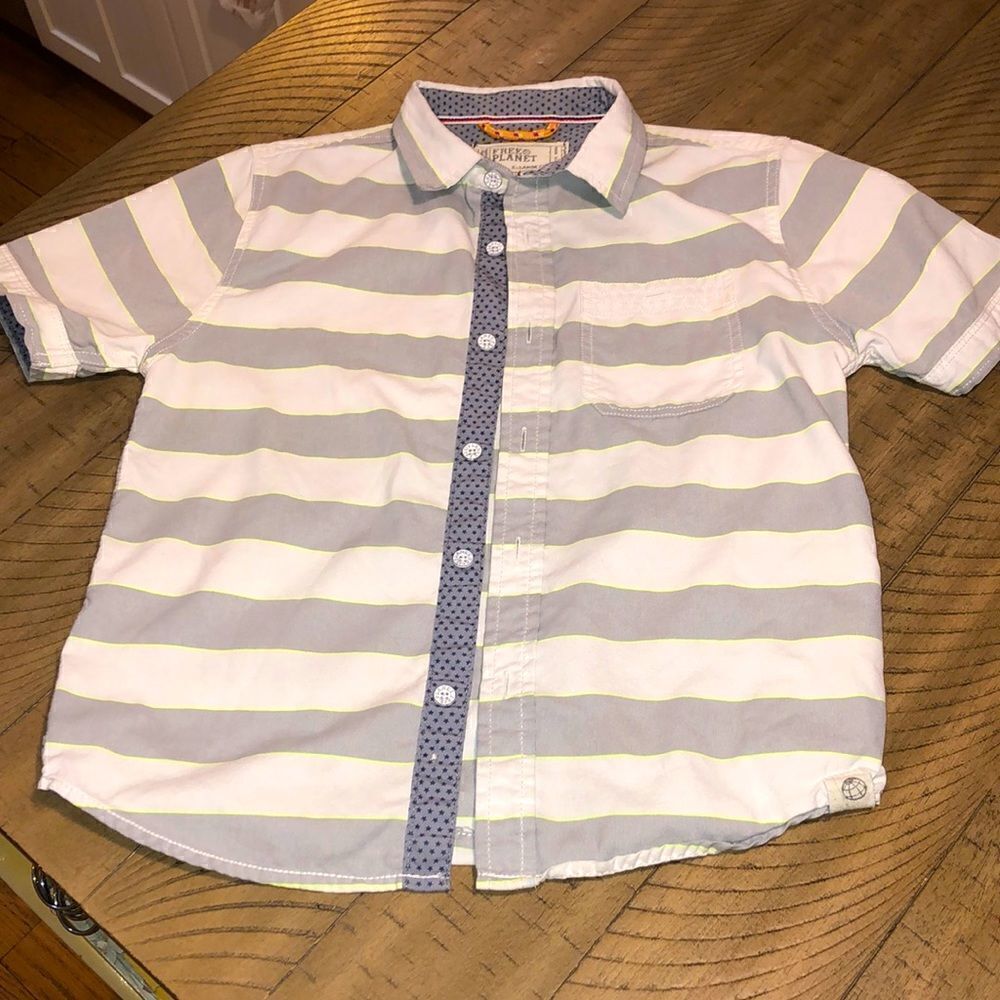 Unisex Surf 🏄🏼‍♂️ Shirt w/ Pocket by Free Planet Size 7  XL Neon green stripe